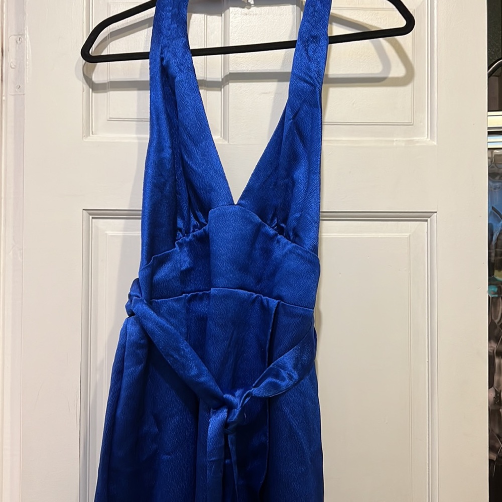 Express Halter top Blue dress with tags. Perfect for a holiday party or wedding.